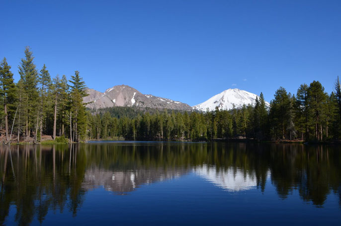 Lake reflection Lassen National Park