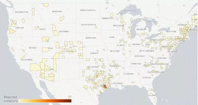 Lead violations map