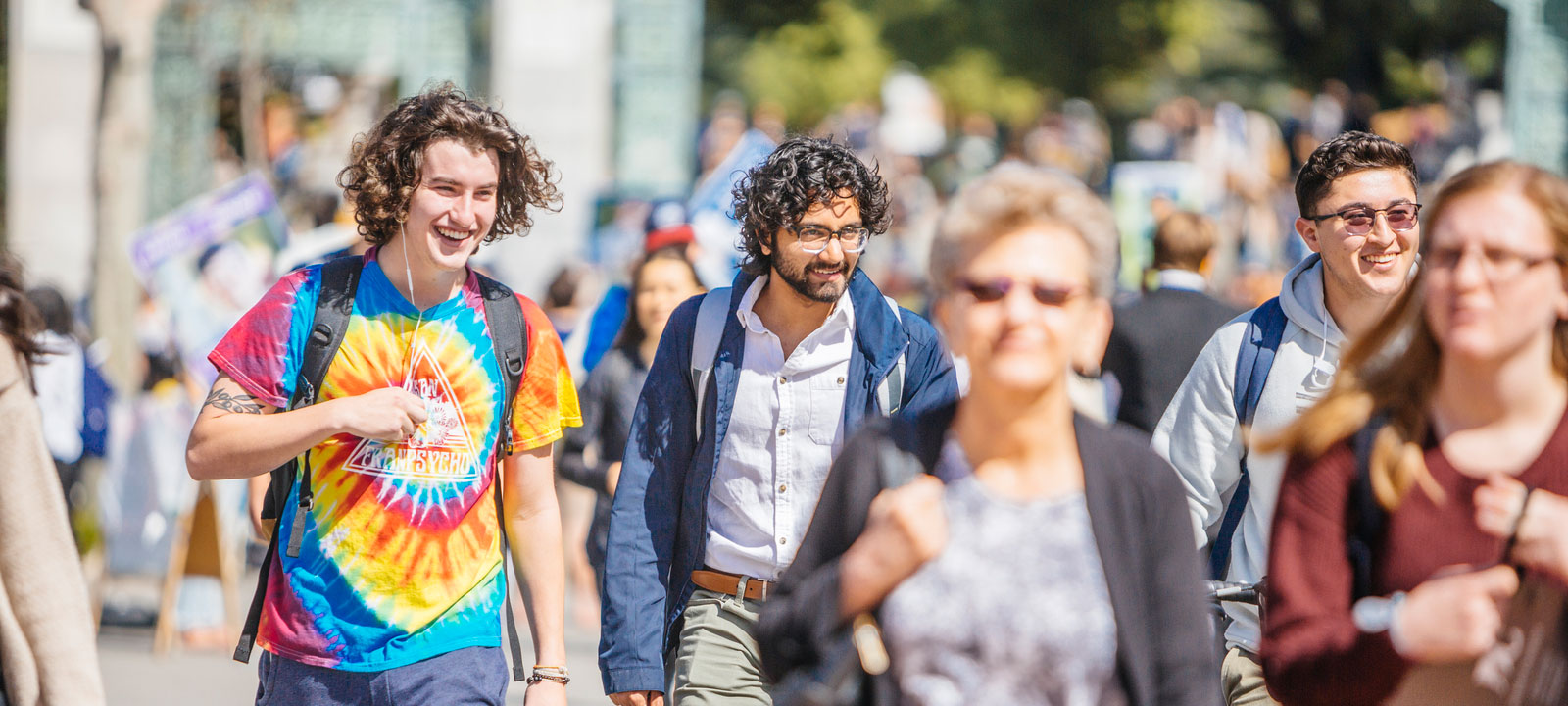 Students walking on campus