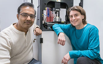 Ph.D. student Azhar Vellore and Professor Ashlie Martini