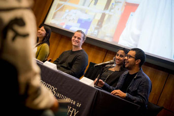 Grad students in pre-event panel