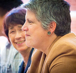 UC Merced Chancellor Dorothy Leland and UC President Janet Napolitano