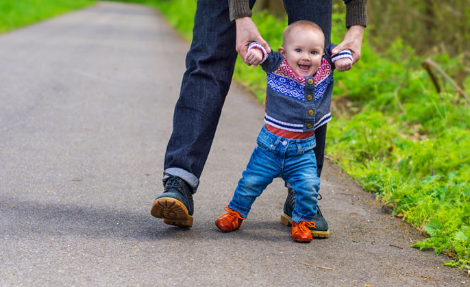 child learning to walk