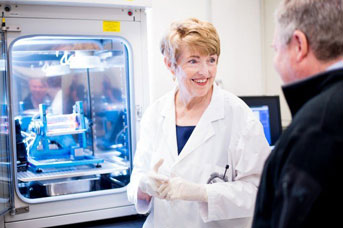 The late Millie Hughes-Fulford in her lab