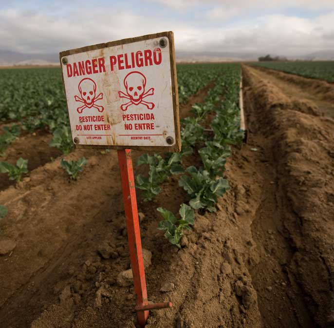 pesticide warning sign