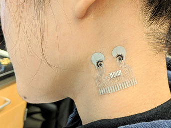 Wearable patch on the neck