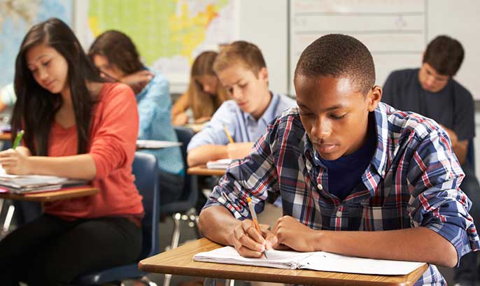 students taking notes