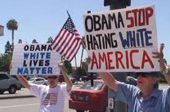White Americans protesting Obama