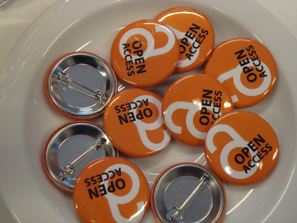 Bowl of 'open access' buttons