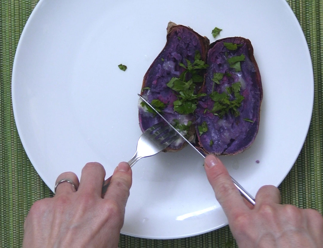 Purple potato with lime