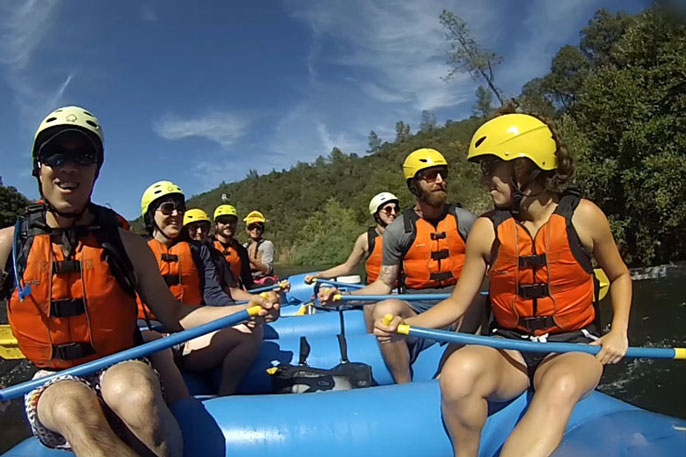 People on a whitewater raft