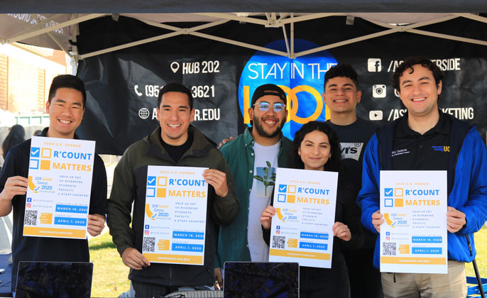 Associated Students of UC Riverside holding signs