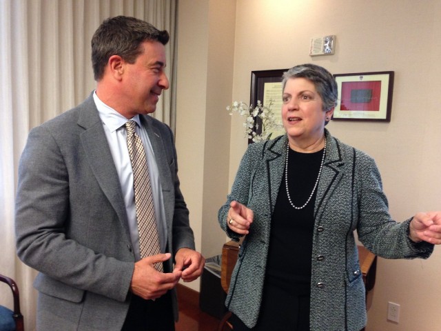 Scott Shafer and Janet Napolitano