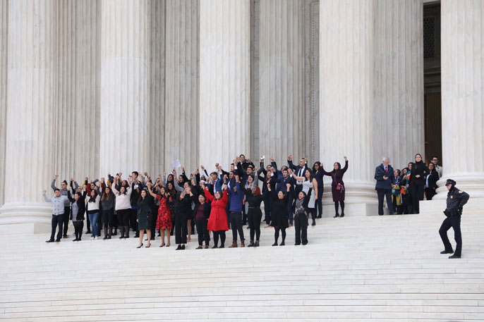 DACA recipients and allies on the Supreme Court steps