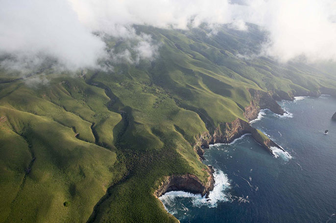 aerial view of the island