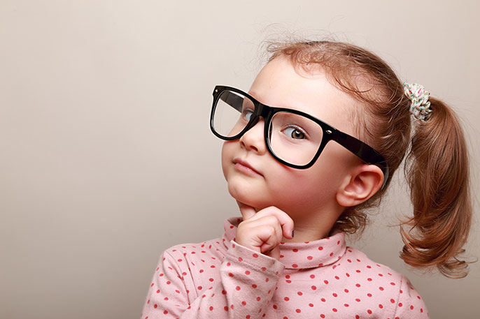 Little girl looking smart