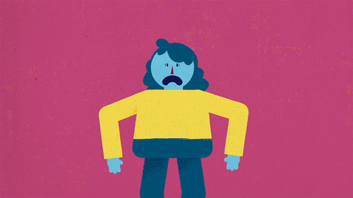 Stressed out woman animation