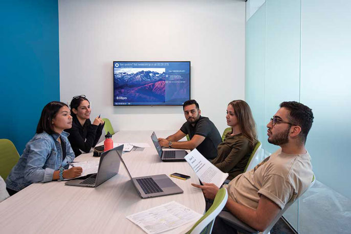 UC Irvine students in a room