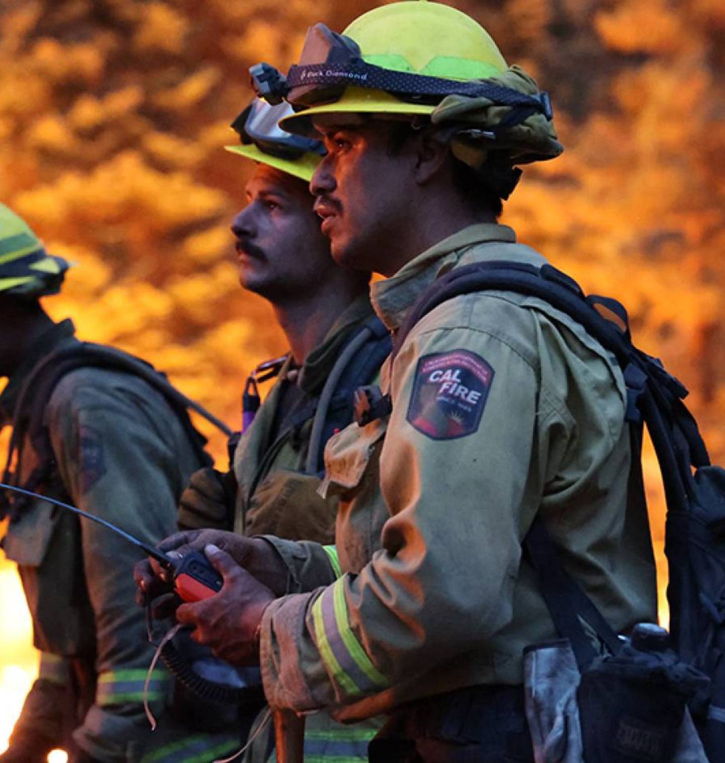 CAL FIRE firefighters on the scene of a wildfire