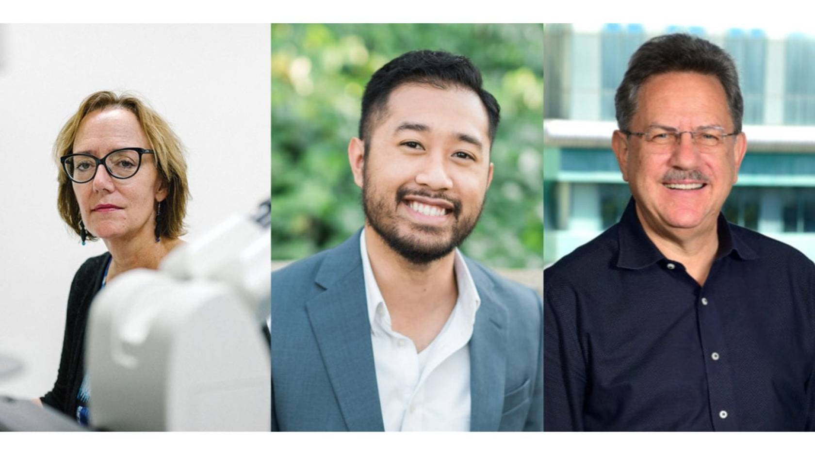 Headshots of three researchers