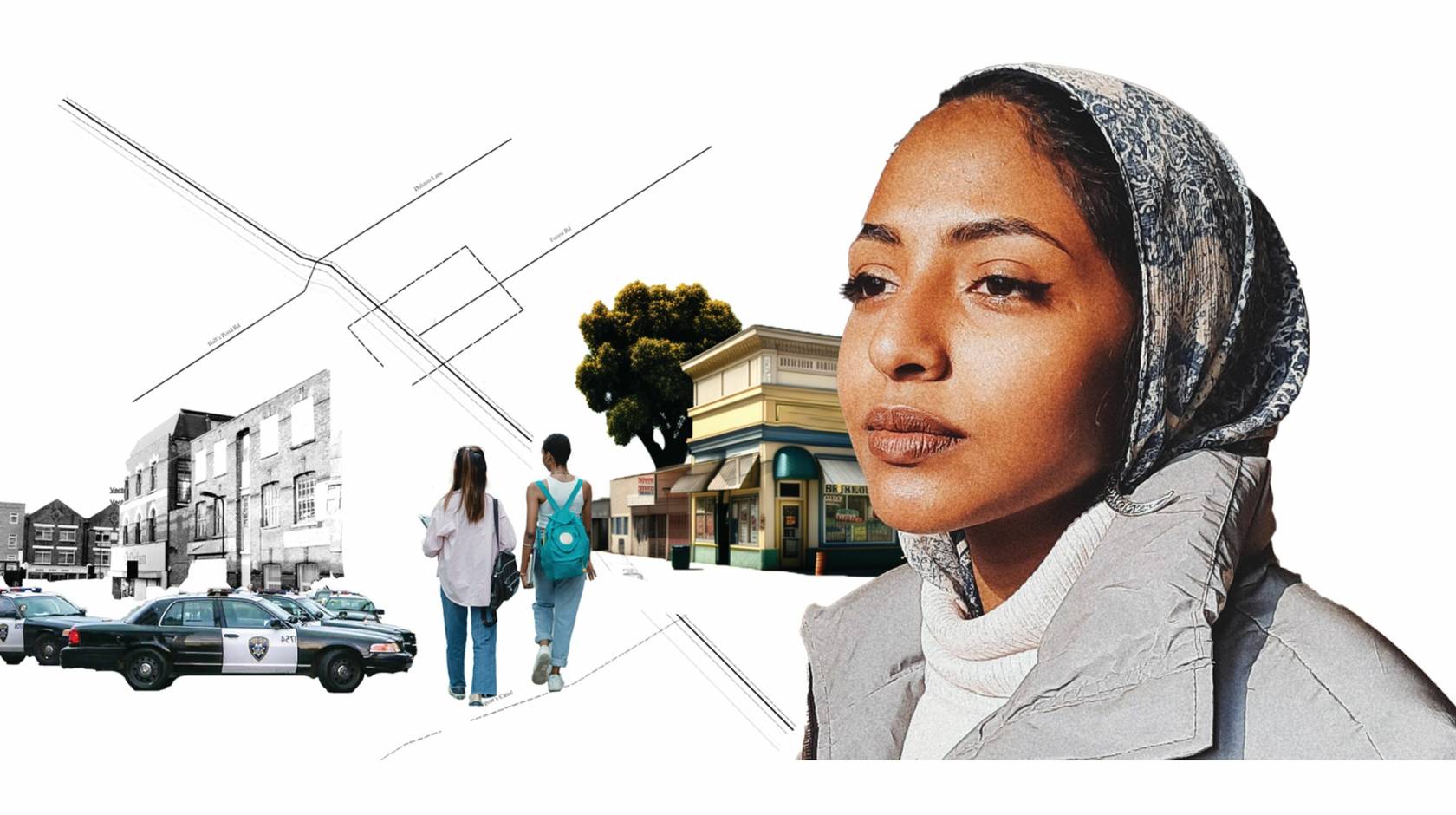 Photo illustration showing young women in Oakland