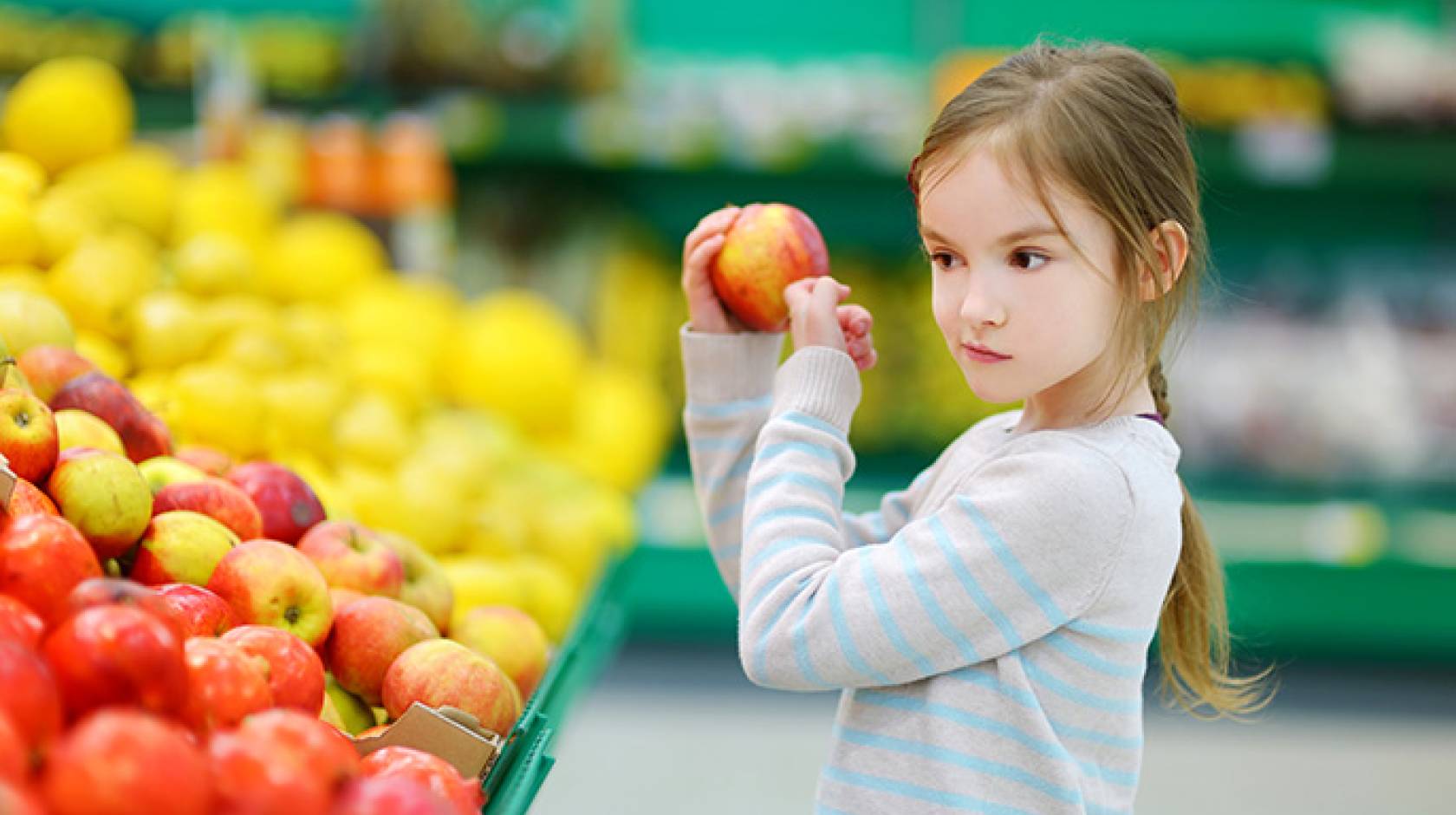 Girl with apple