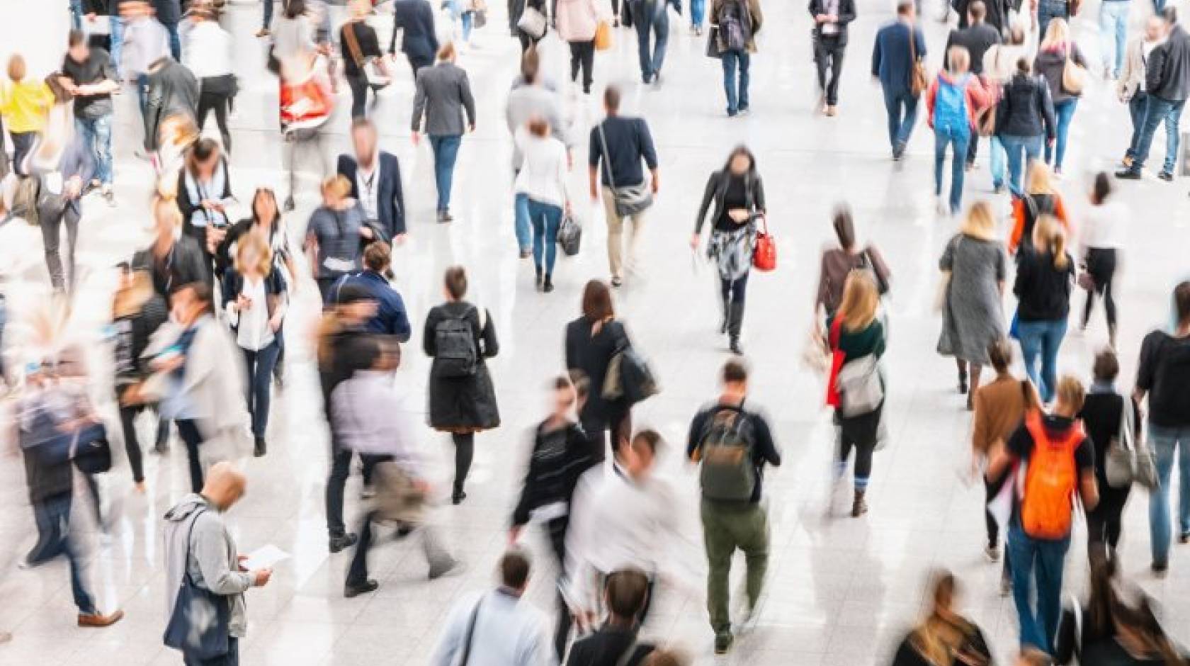 People walking on a busy street