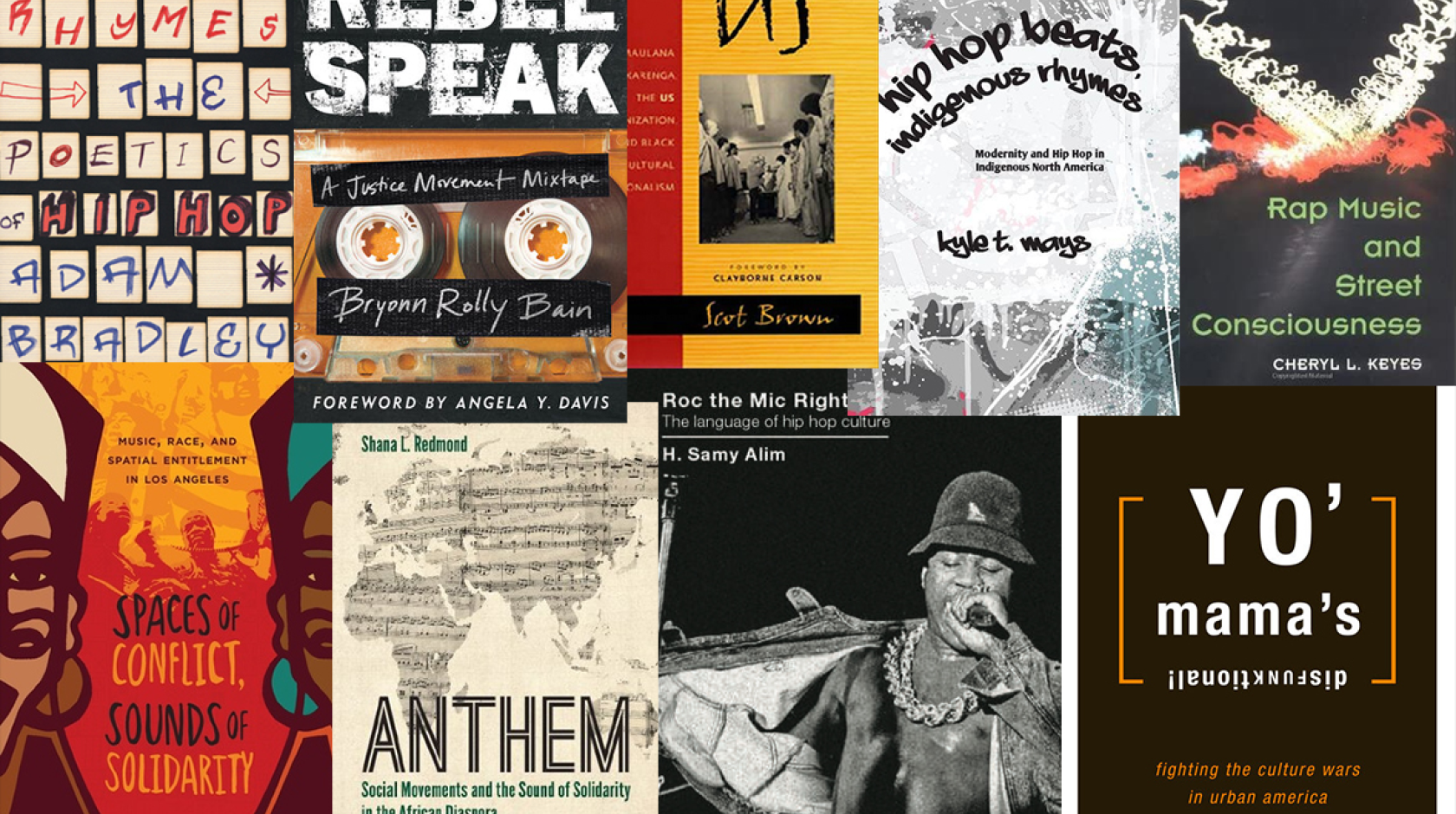 Book covers on hip-hop and Black culture by UCLA faculty members