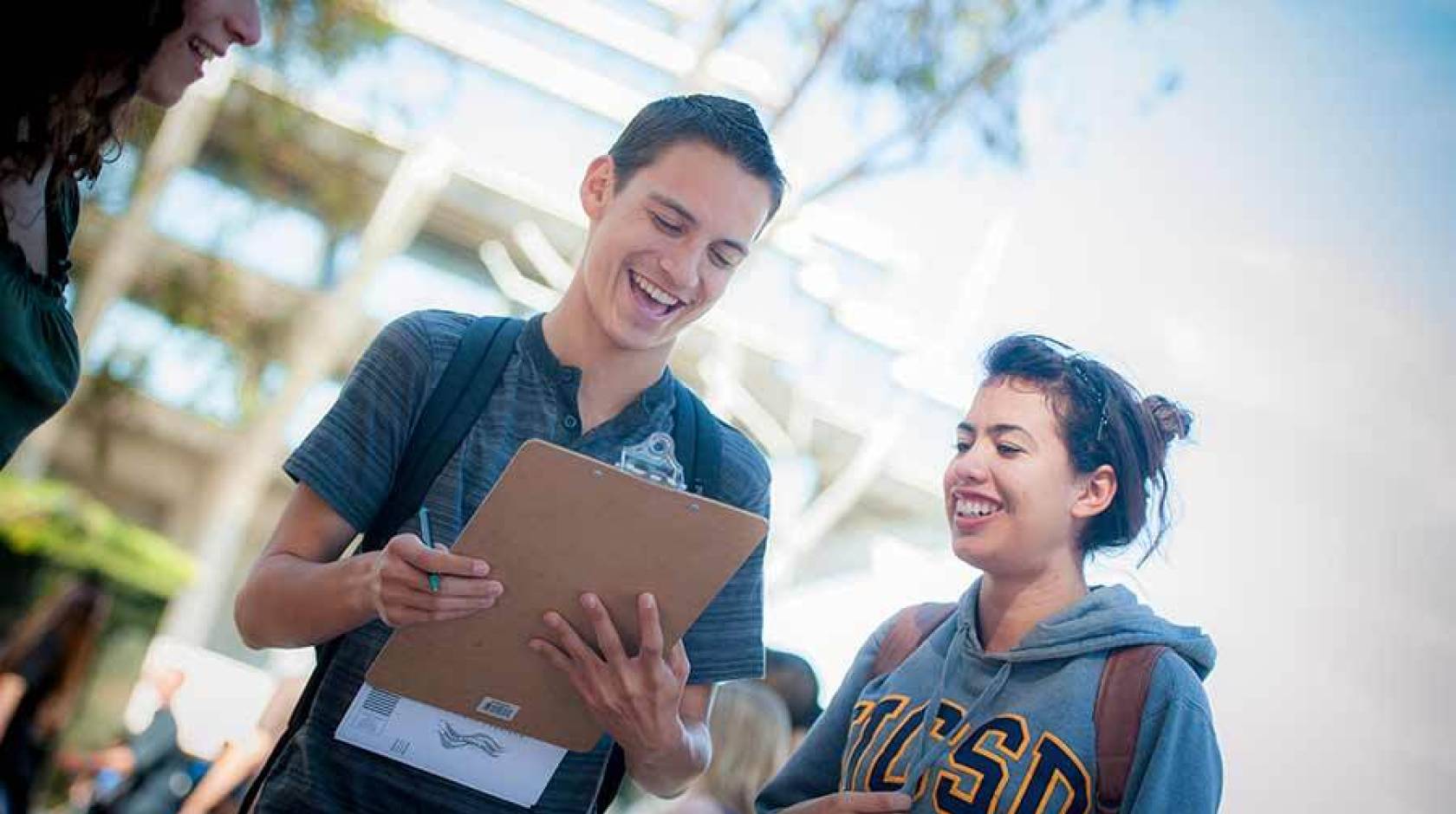 UC San Diego students at a 2018 voter registration drive.