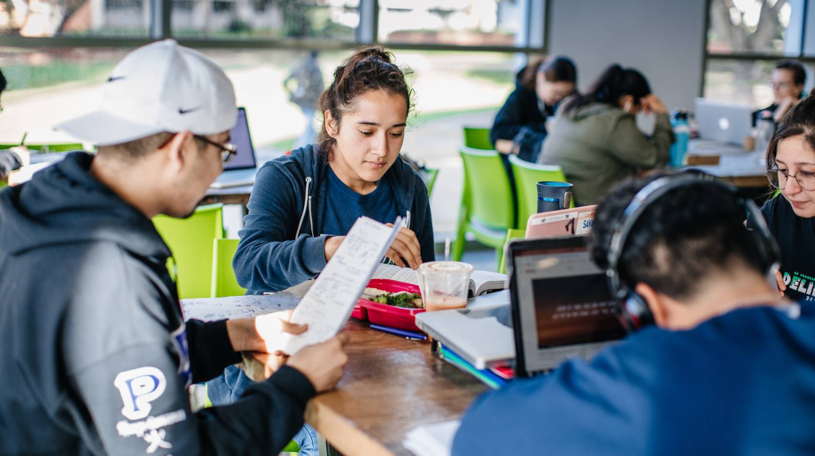 Students working together at a table