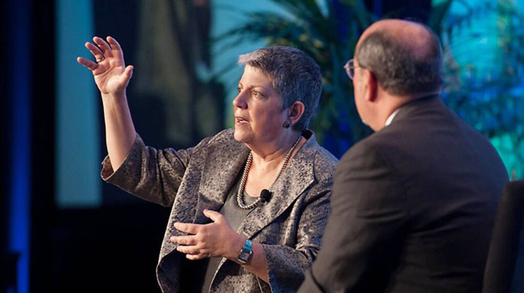 Janet Napolitano and Noah Brown