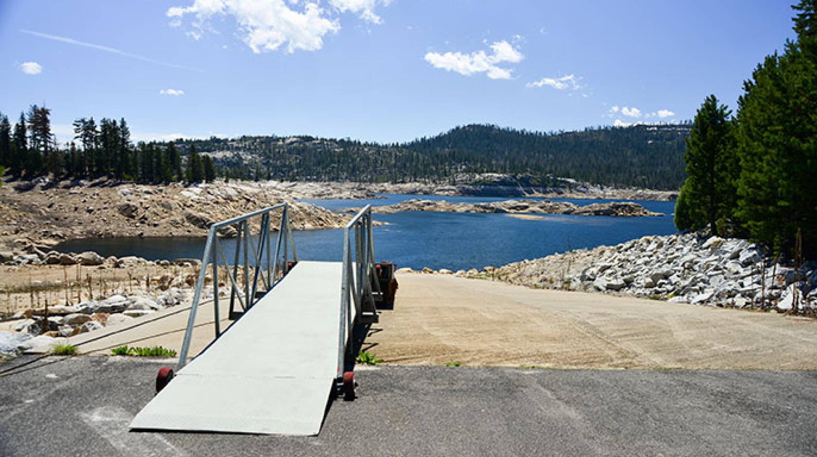 boat ramp at shallow lake (iStock)