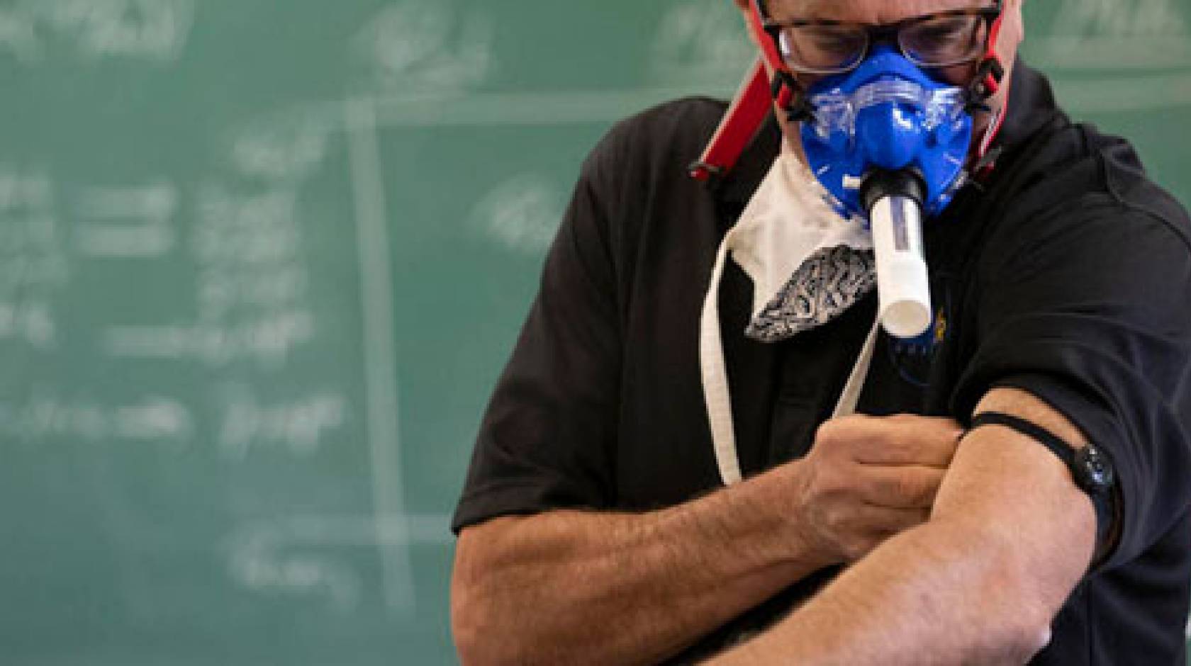 Cardullo performing an experiment on himself