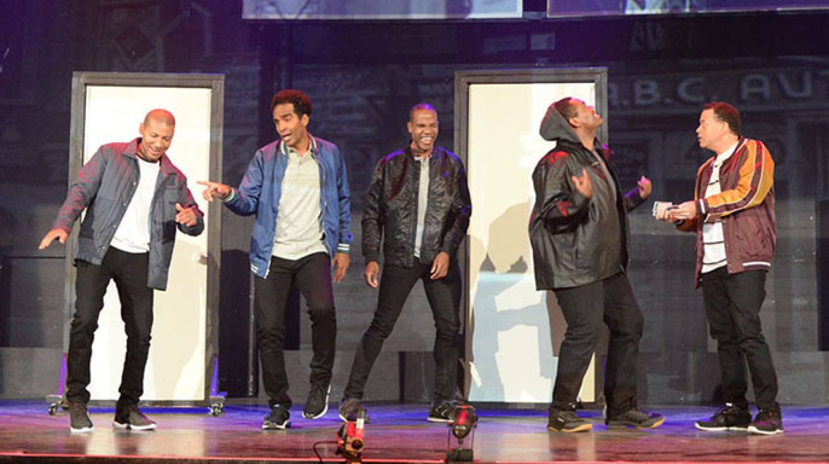 Actors performing in the Central Park Five