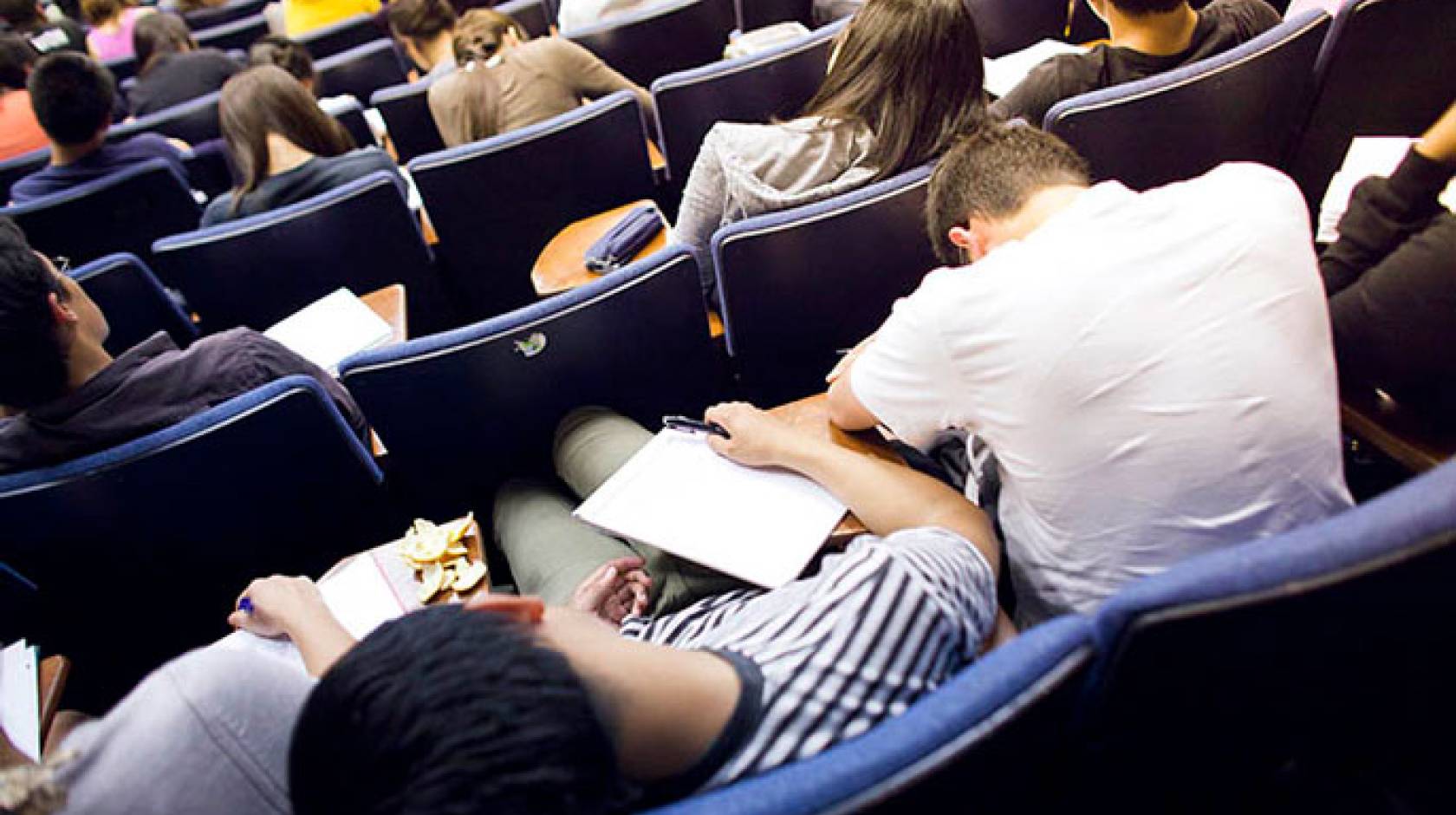 Students slumped in a classroom