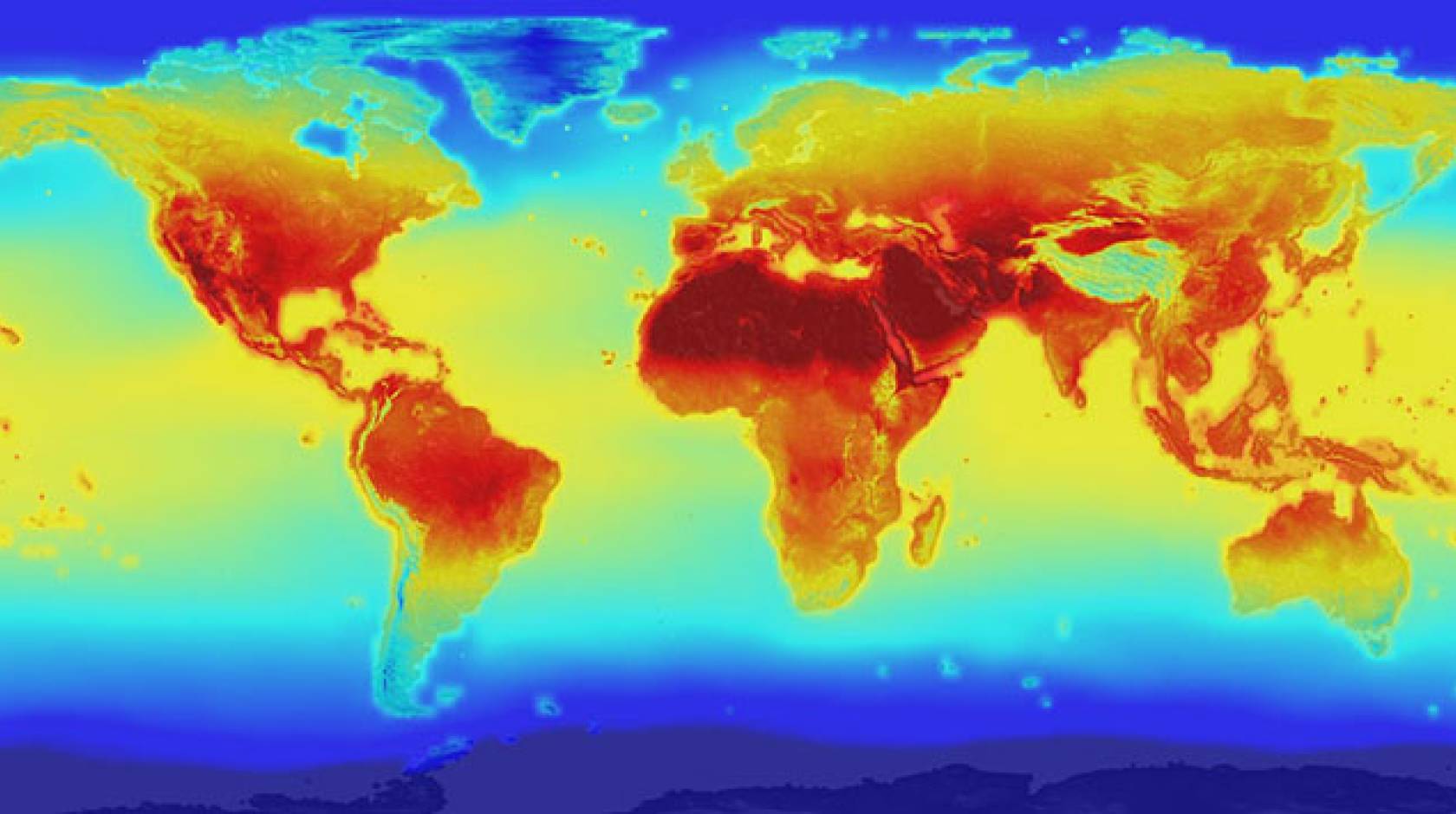 Heat map of the world's climate