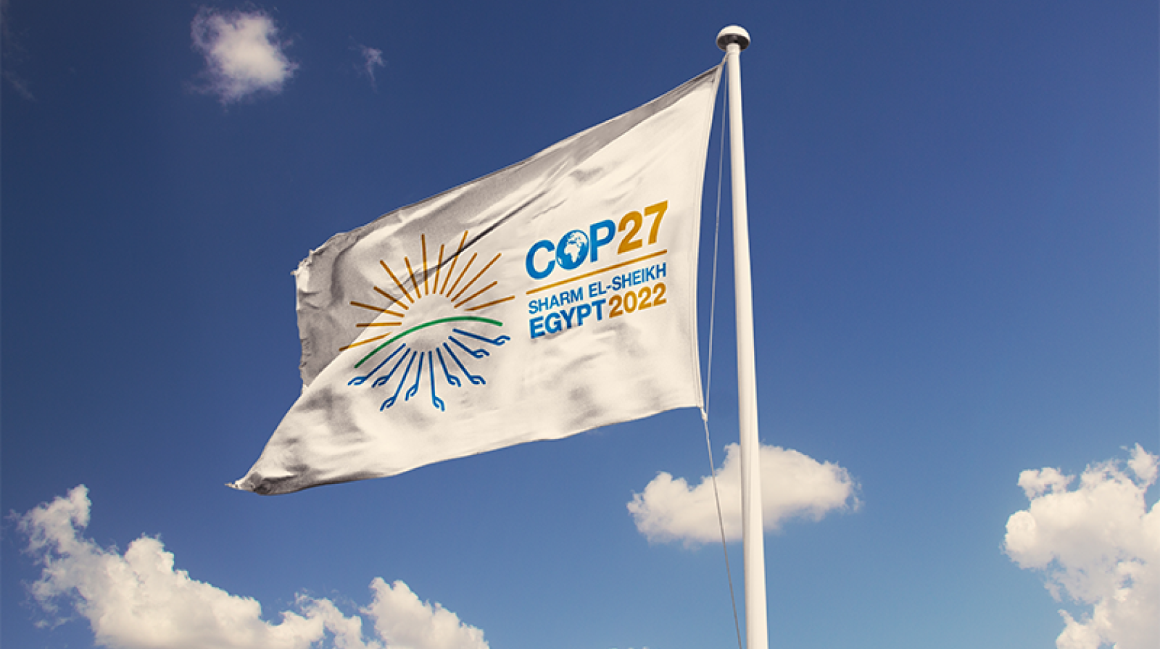 COP27 climate summit flag