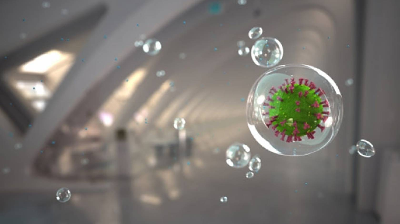Coronavirus in a droplet illustration