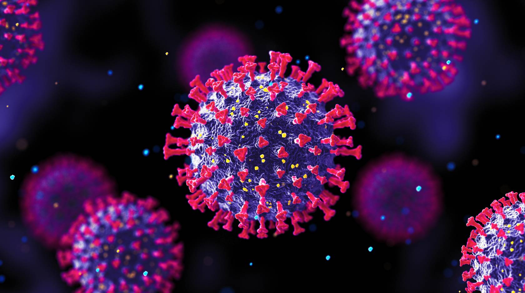 Coronavirus molecules illustration