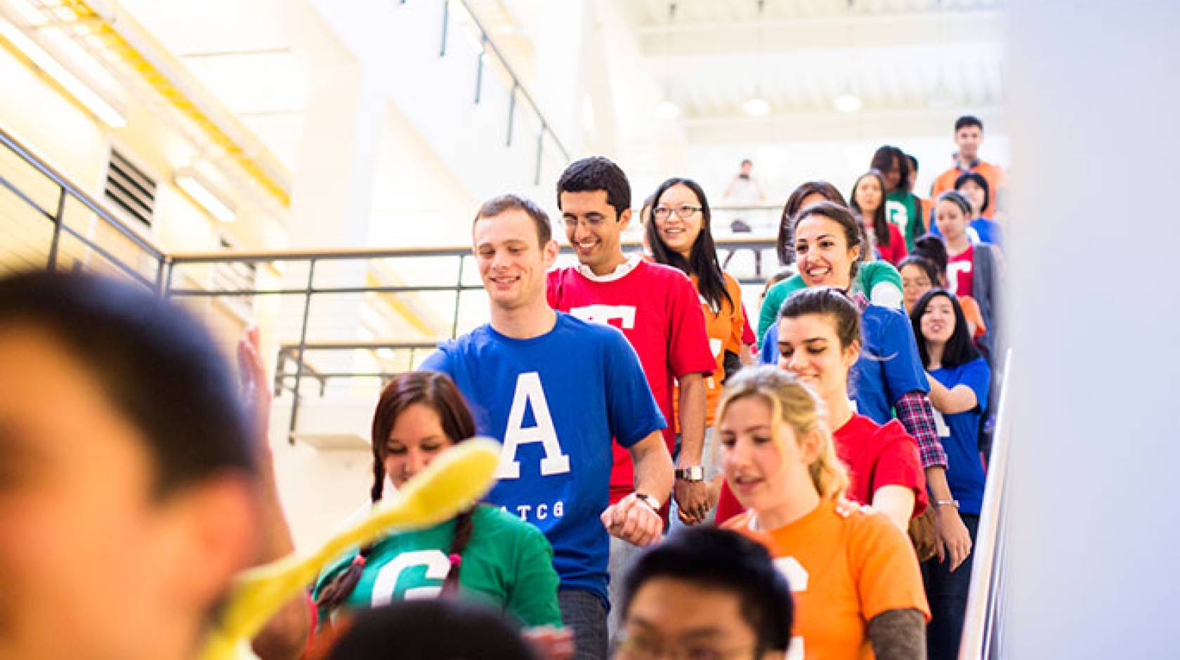 Students on stairs