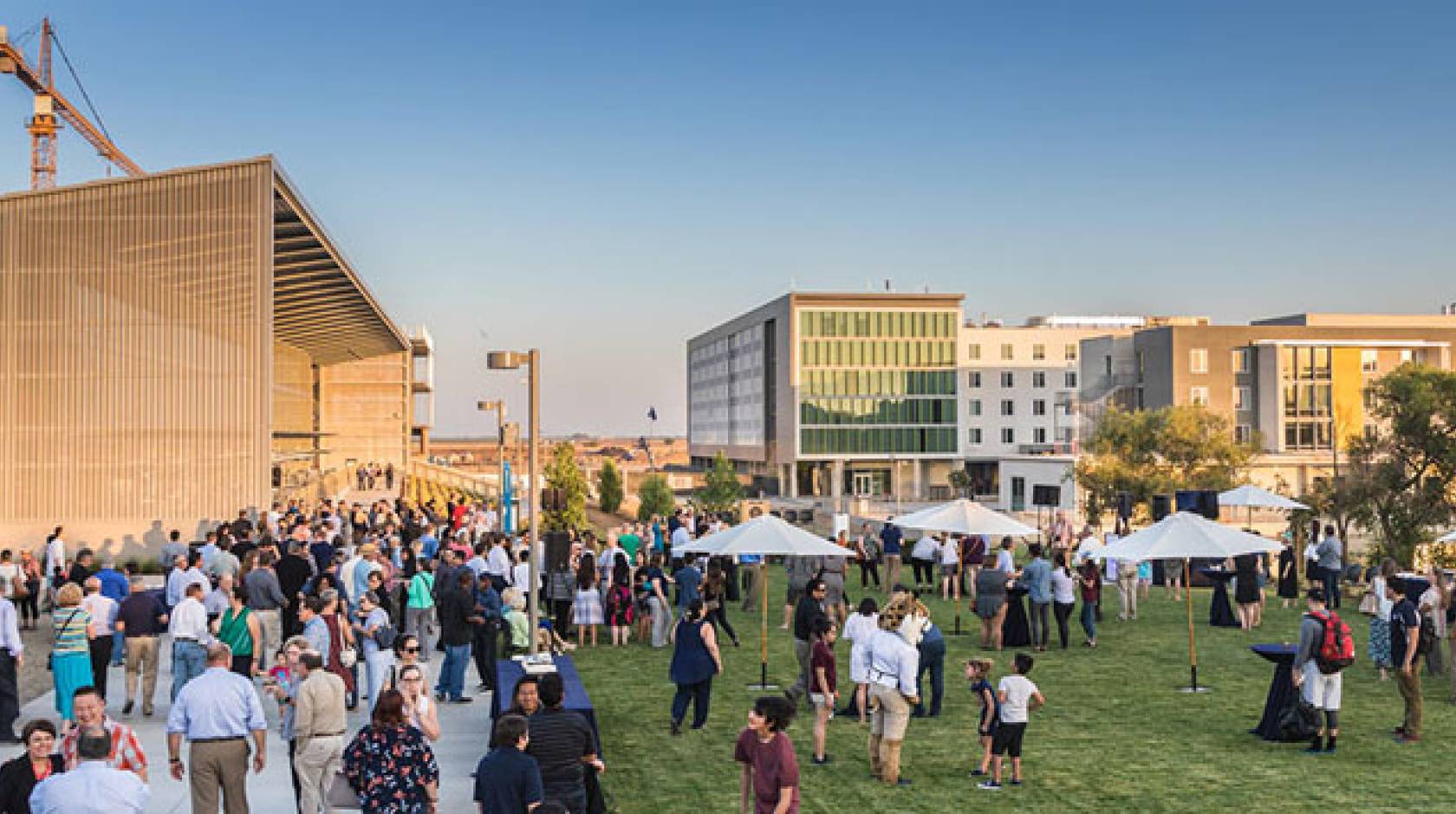 Many people in new dorm area complex