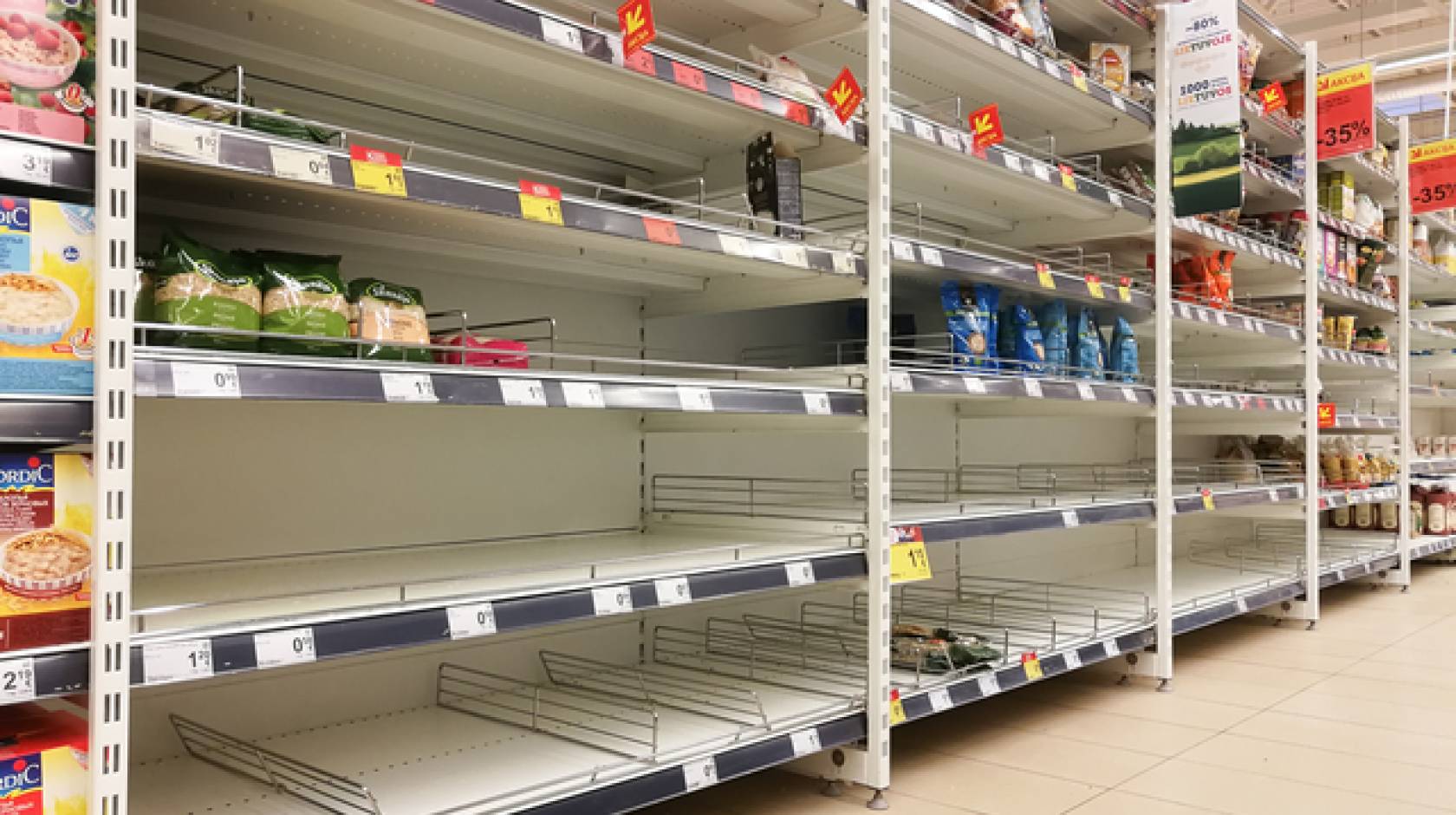 empty supermarket shelves