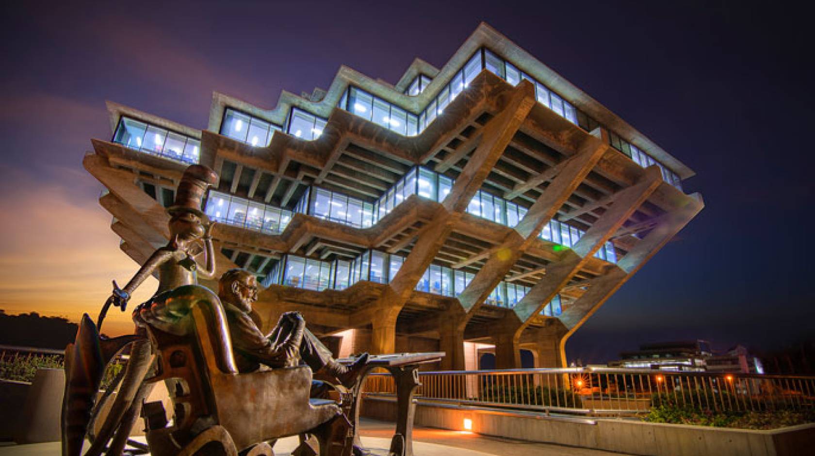 Geisel Library at night
