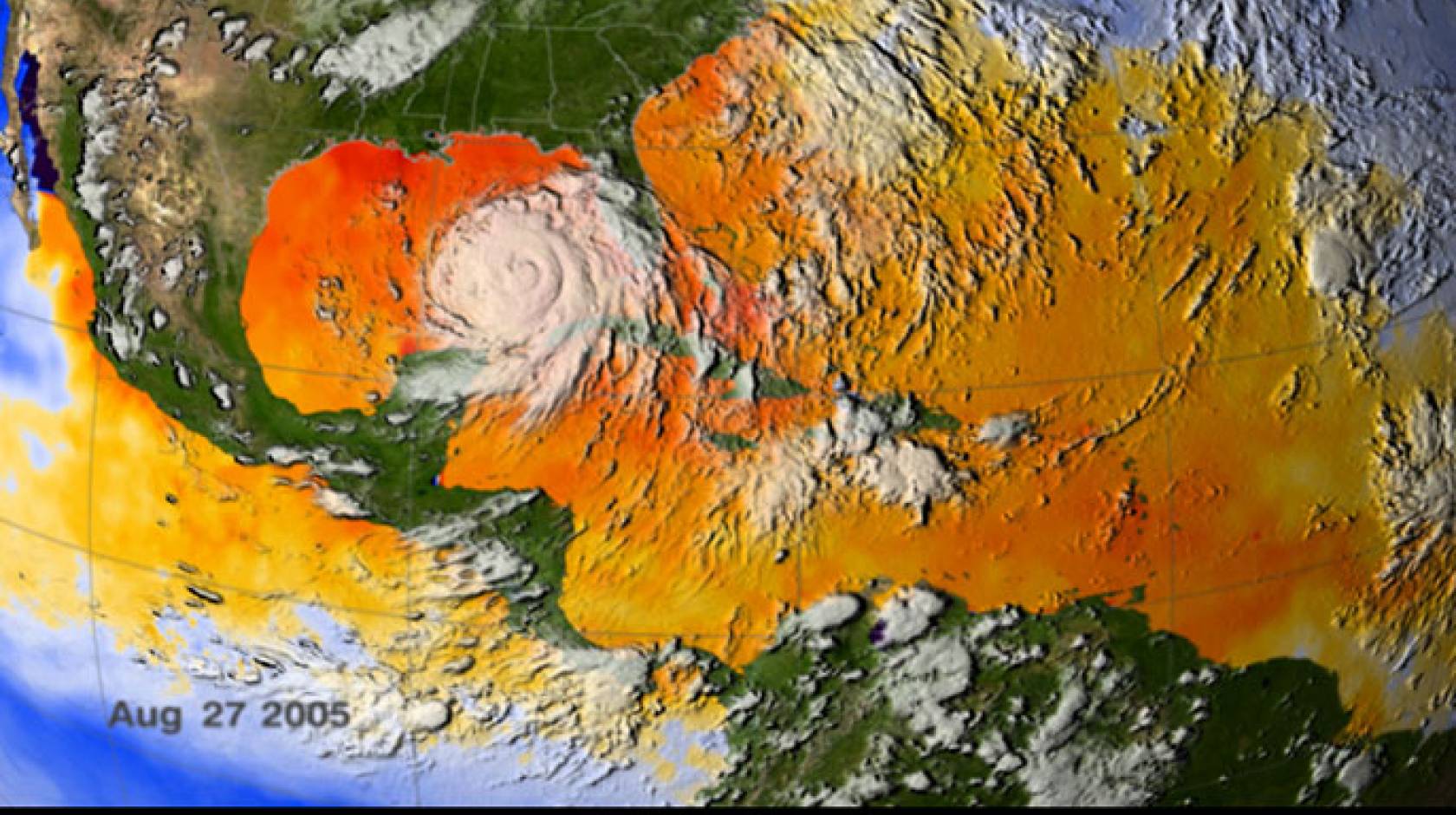 Satellite image, Hurricane Katrina in Gulf of Mexico