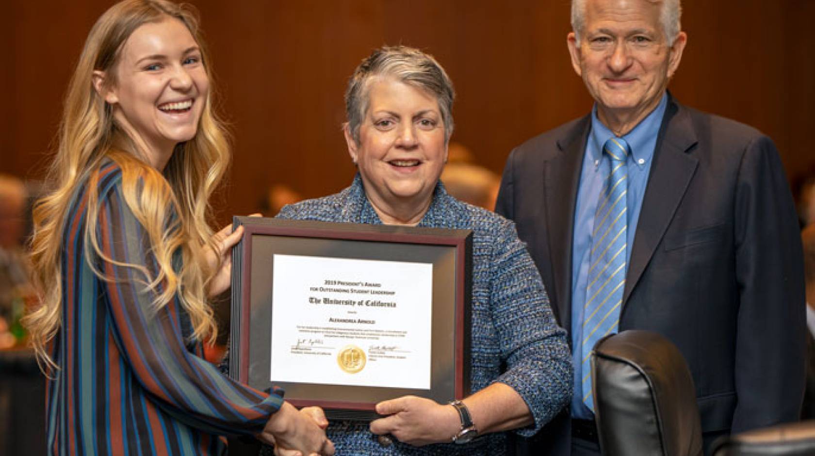 Alex Arnold, Janet Napolitano and Gene Block