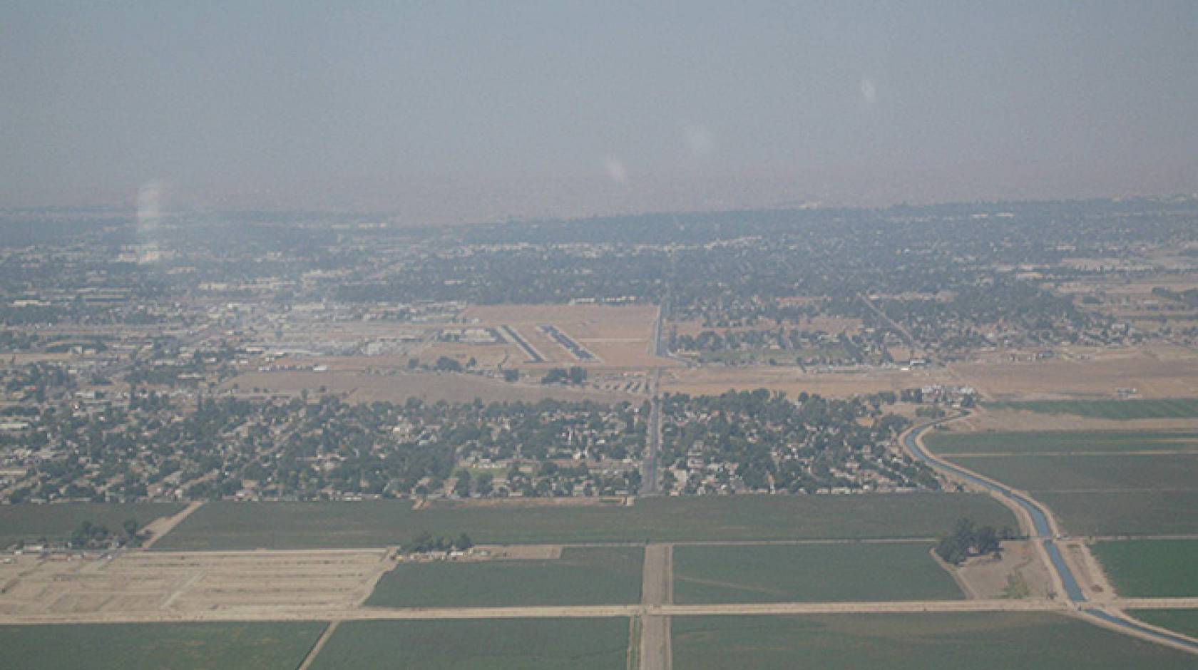 hazy skies over Bakersfield