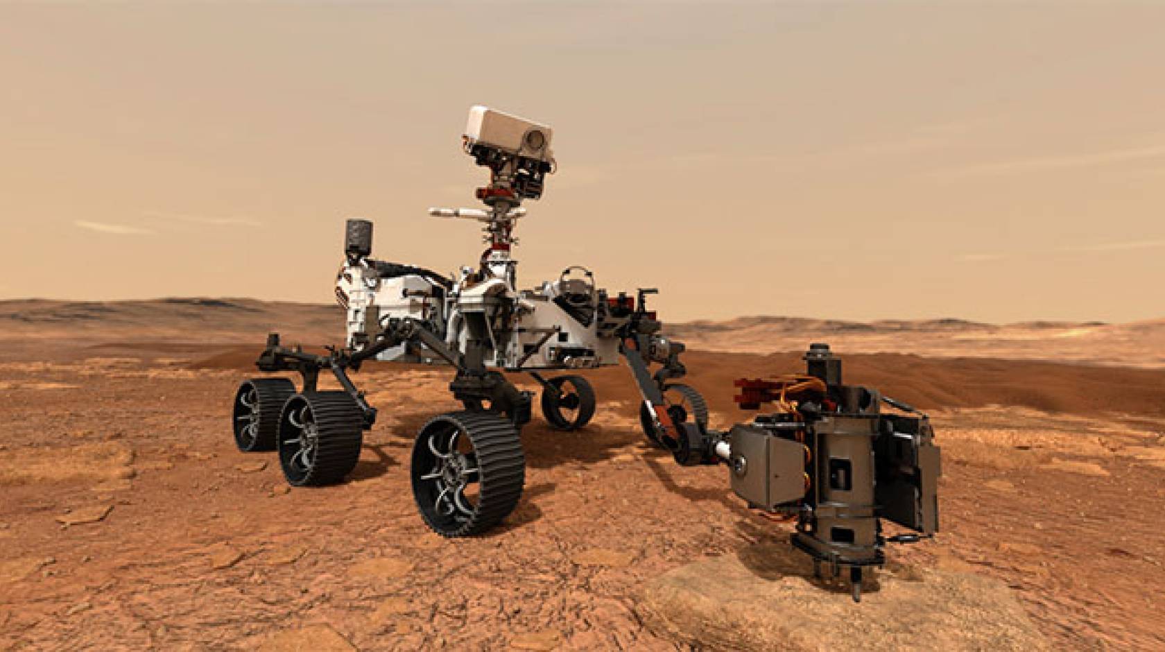 Mars rover on Mars visualization