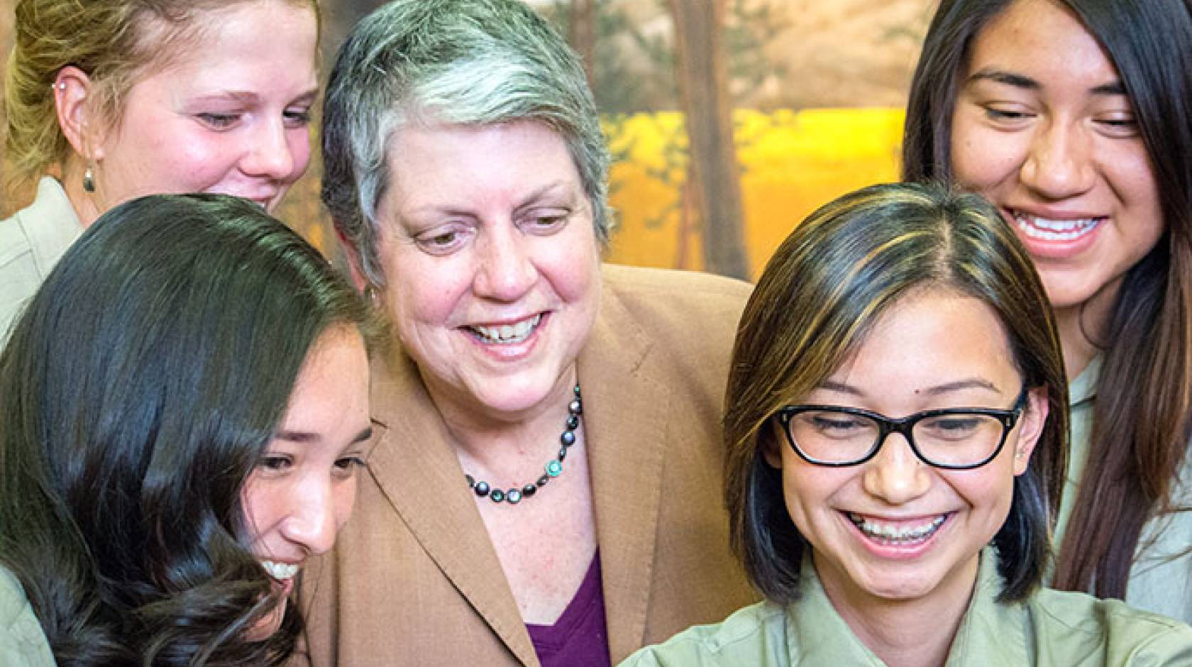 UC President Napolitano and YLP students from UC Merced
