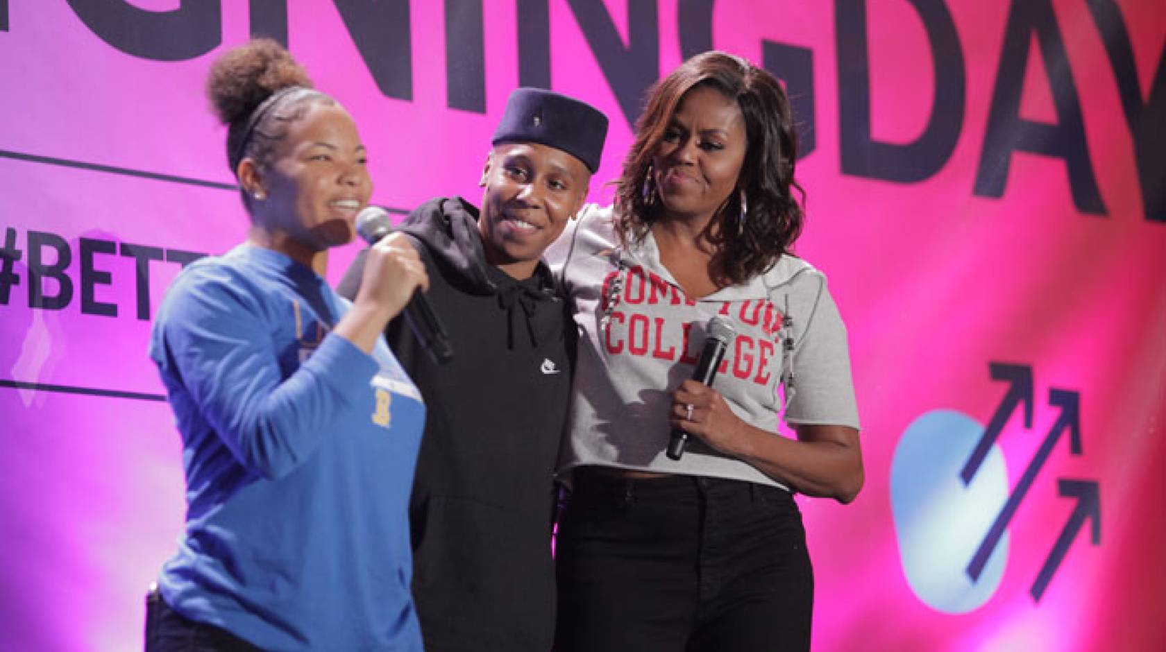 Michelle Obama with Lena Waithe and Genesis Jackson