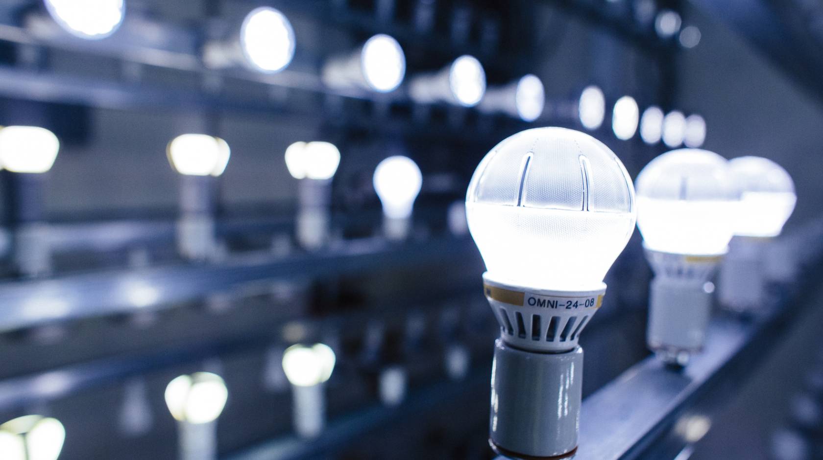 Light bulbs being tested at the California Lighting Technology Center at UC Davis